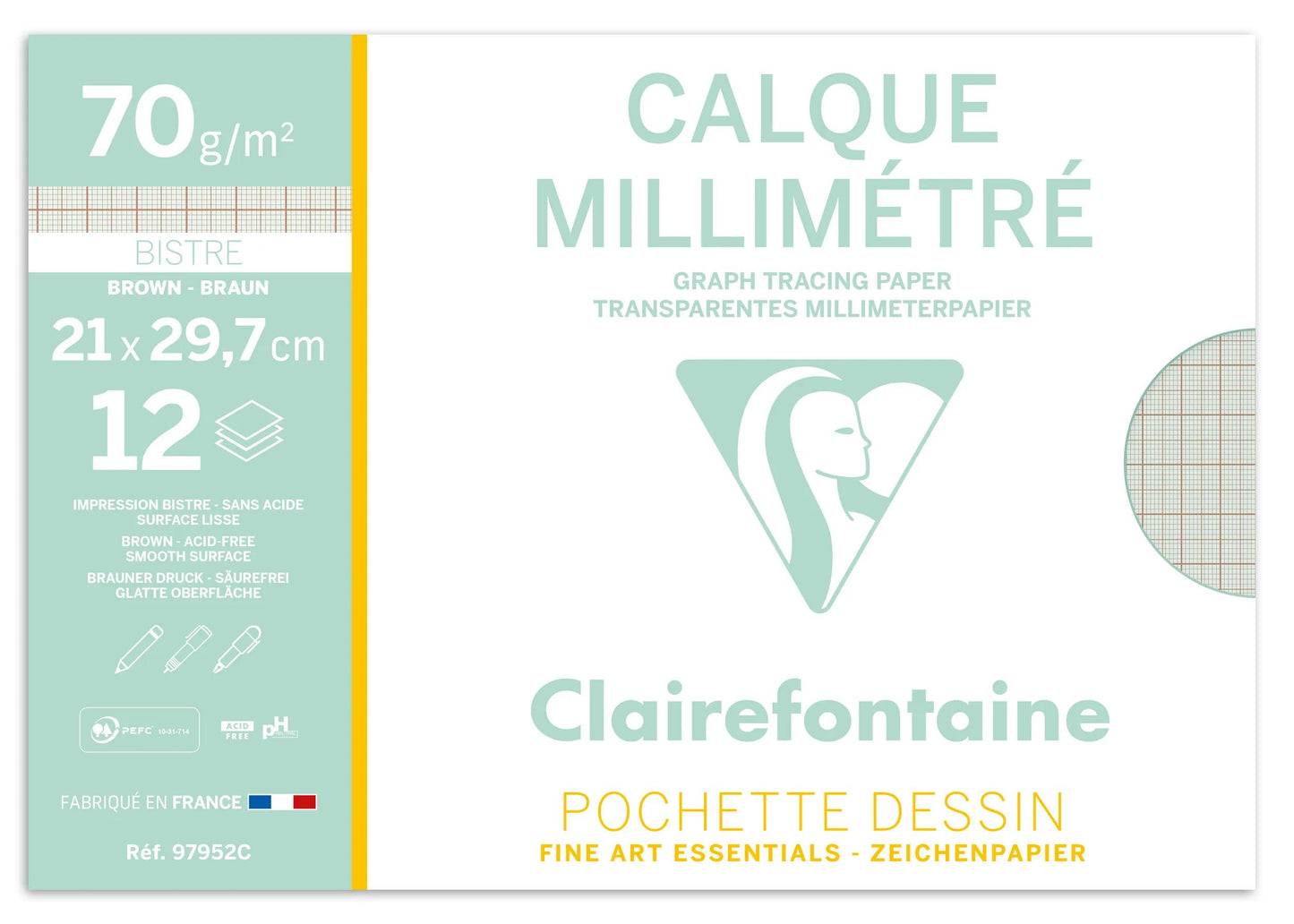 Paper Layer cover 12F A4 70/75g millimetre (Pack x10)