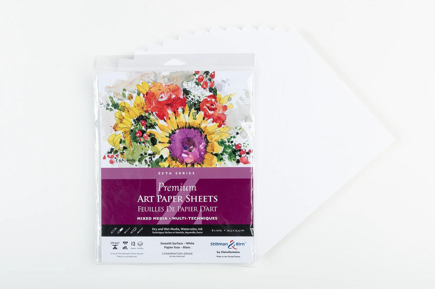 Bag 12 foil Zeta 270g - 20,3x25,4cm - White - New (Pack x5)