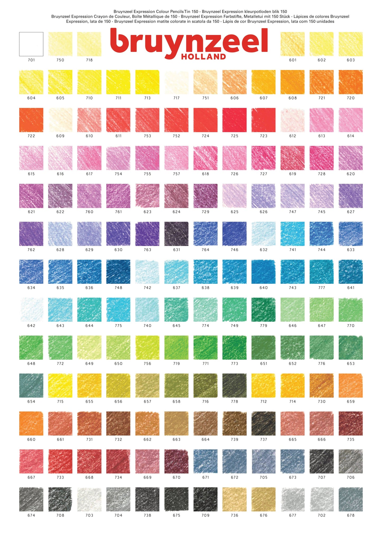 Bruynzeel Expression colour pencil tin | 150 colours