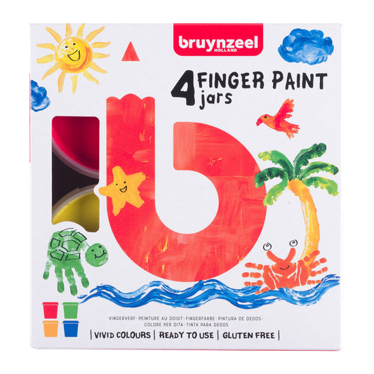 Bruynzeel Fingerfarben-Set auf Wasserbasis |  4 x 85 ml