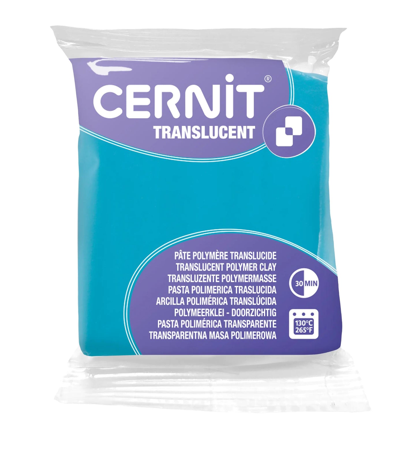 TRANSLUCENT cernit 56 g Turquoise blue - Turquoise blue 280 (Pack x6)