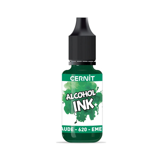Cernit alcohol ink 20 ml Emerald green - Emerald green 620 (Pack x6)