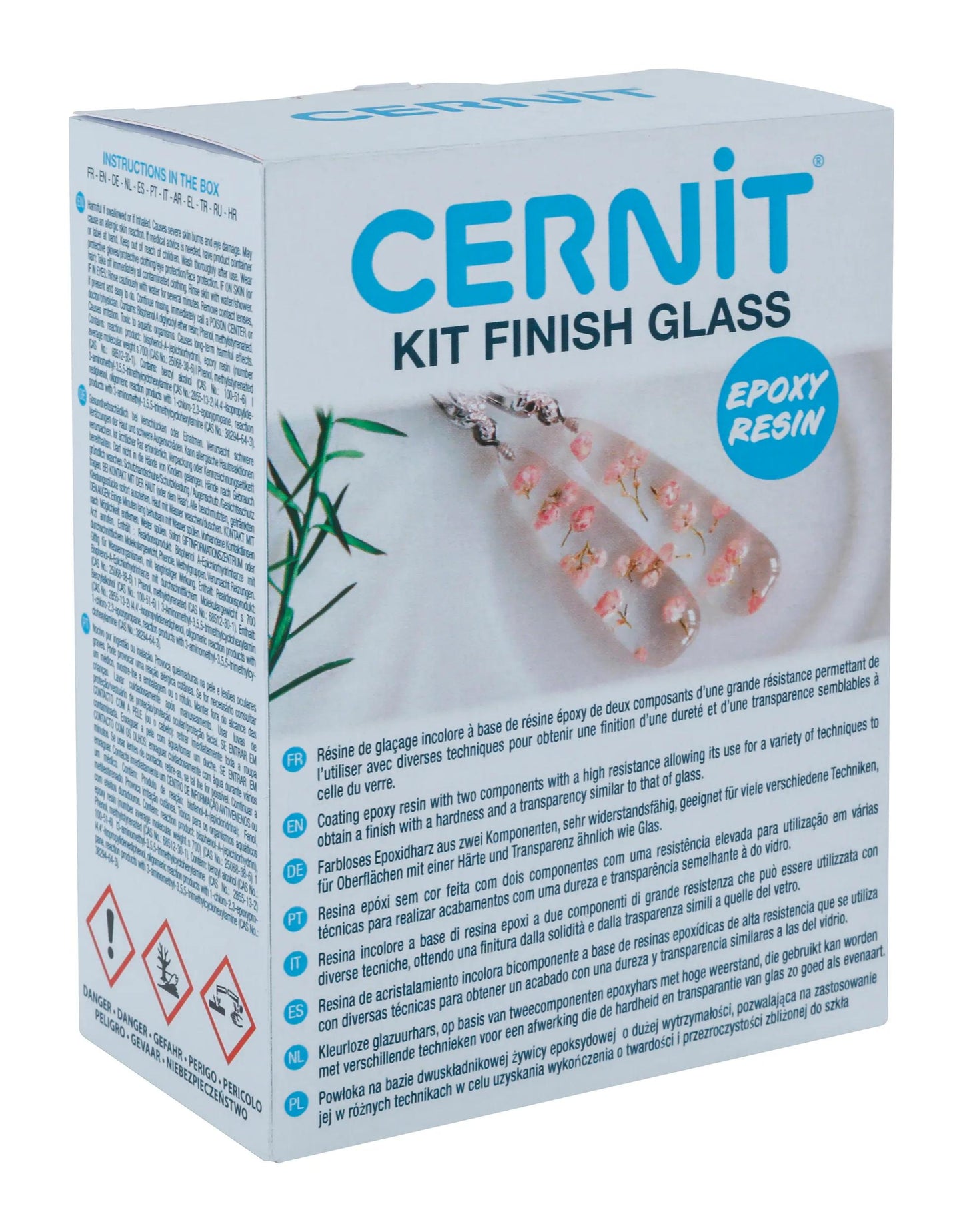Cernit kit finish glass 120 ml + 60 ml - Transparent (Pack x4)