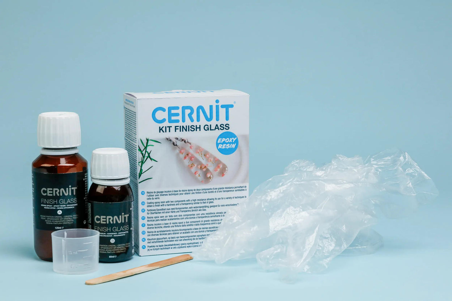Cernit kit finish glass 120 ml + 60 ml - Transparent (Pack x4)