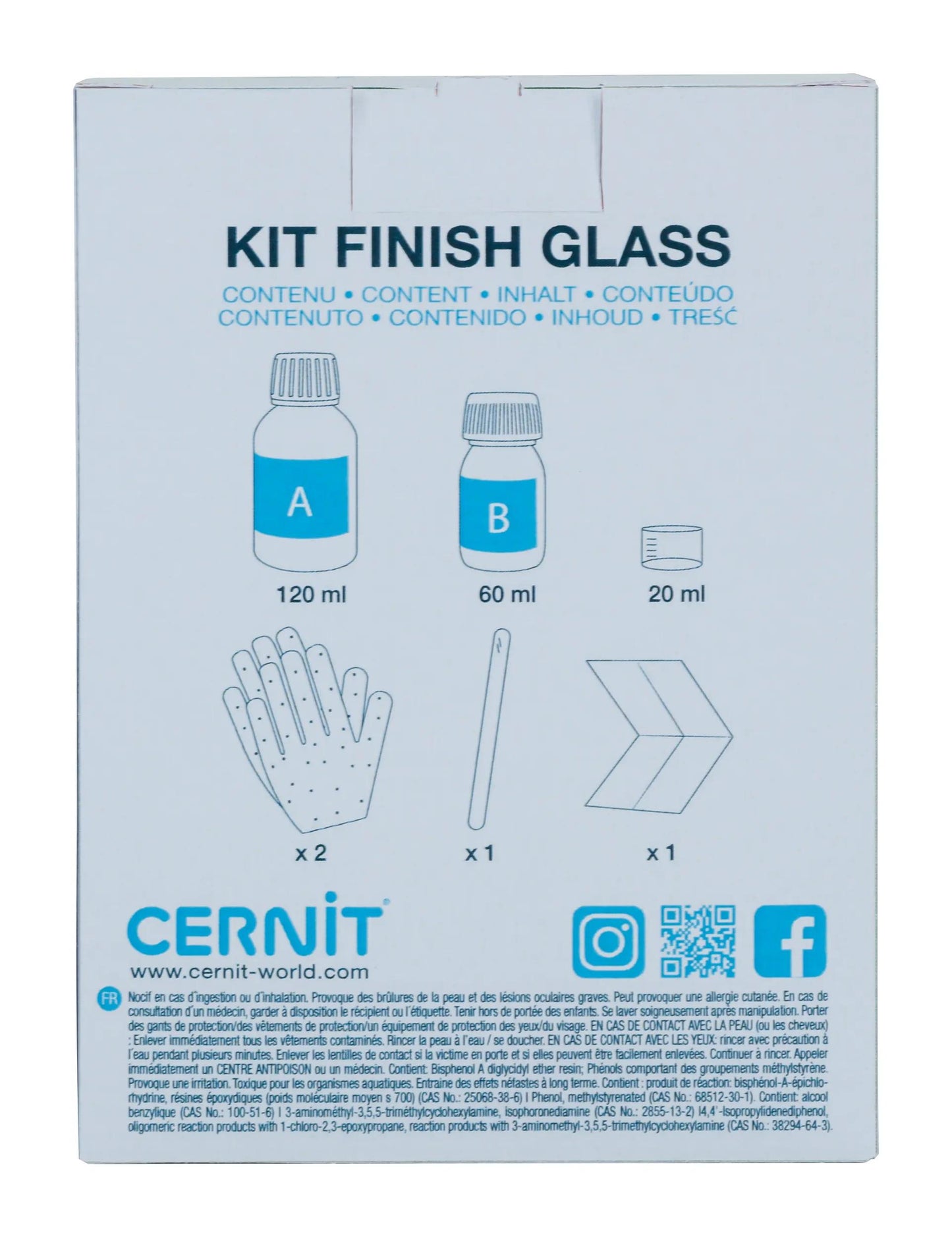 Cernit kit finish glass 120 ml + 60 ml - Transparent (Pack x4)