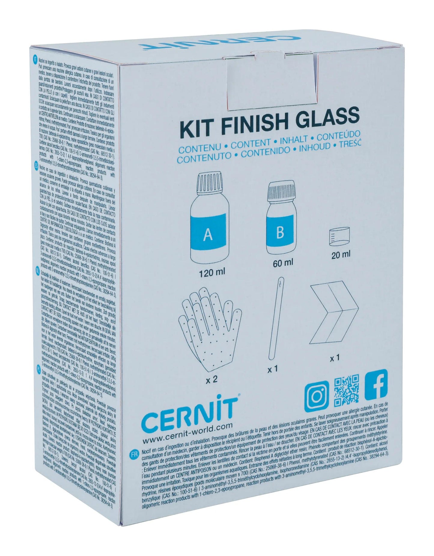 Cernit kit finish glass 120 ml + 60 ml - Transparent (Pack x4)