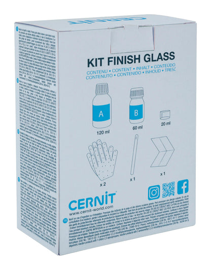 Cernit kit finish glass 120 ml + 60 ml - Transparent (Pack x4)