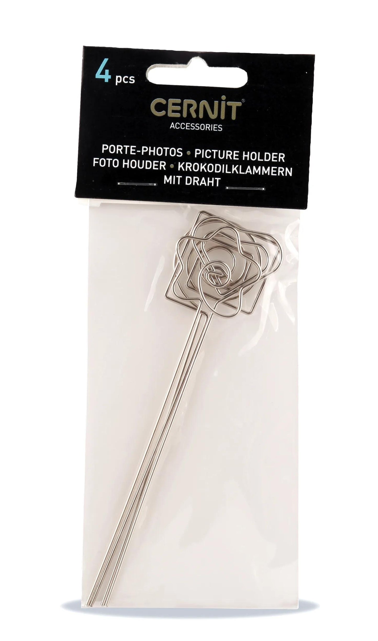 Cernit photo holder 4 pcs - Steel (Pack x10)