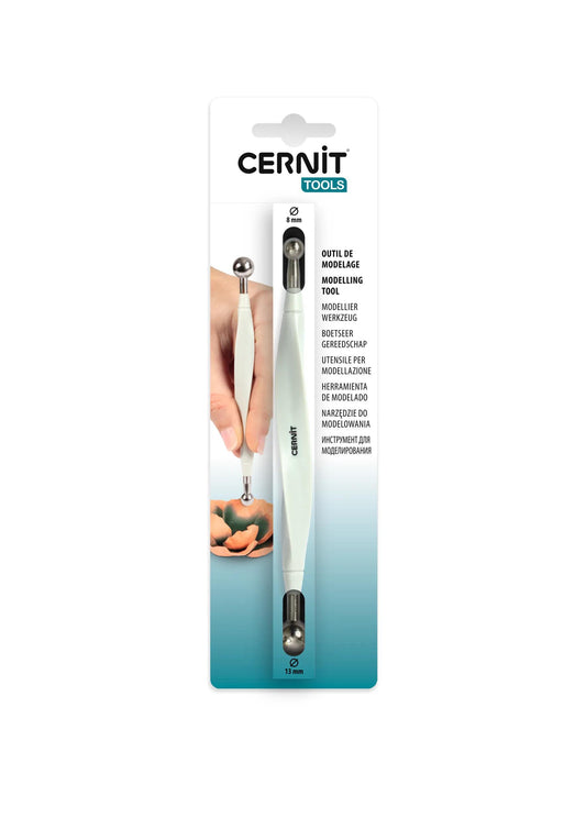 Cernit tool with metal balls 13mm/8mm - Steel (Pack x6)