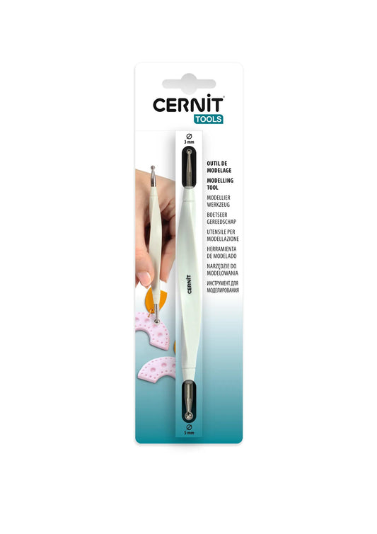 Cernit tool with metal balls 5mm/3mm - Steel (Pack x6)