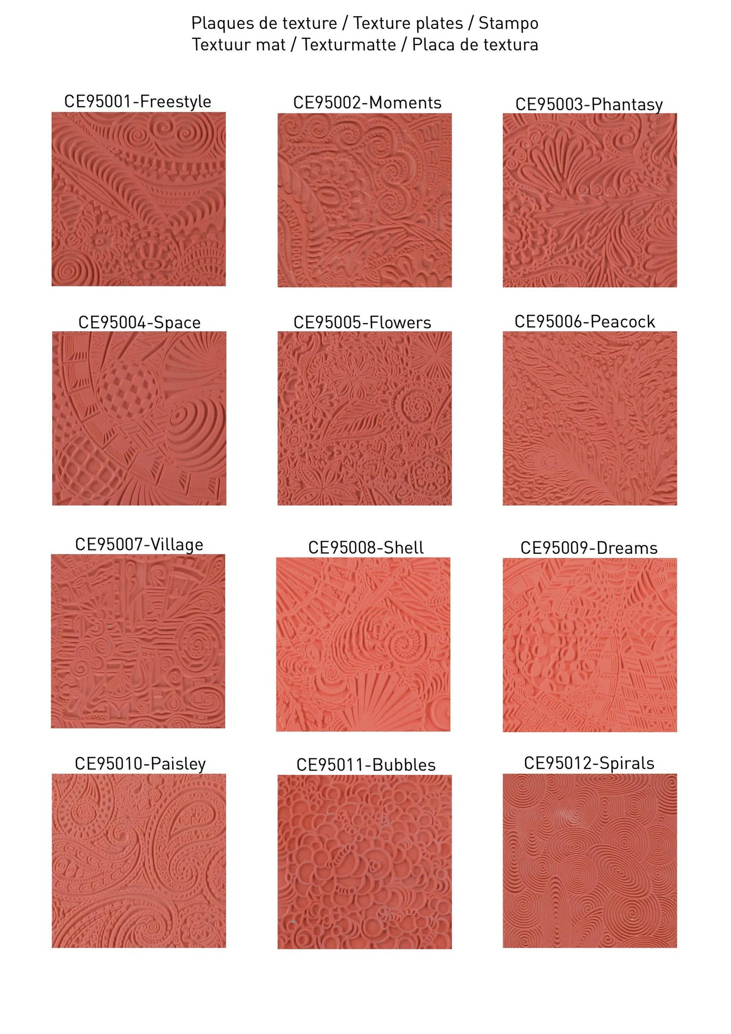 Cernit Freestyle texture plate - Grey (Pack x10)