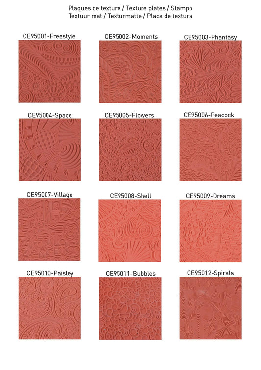Cernit Freestyle texture plate - Grey (Pack x10)
