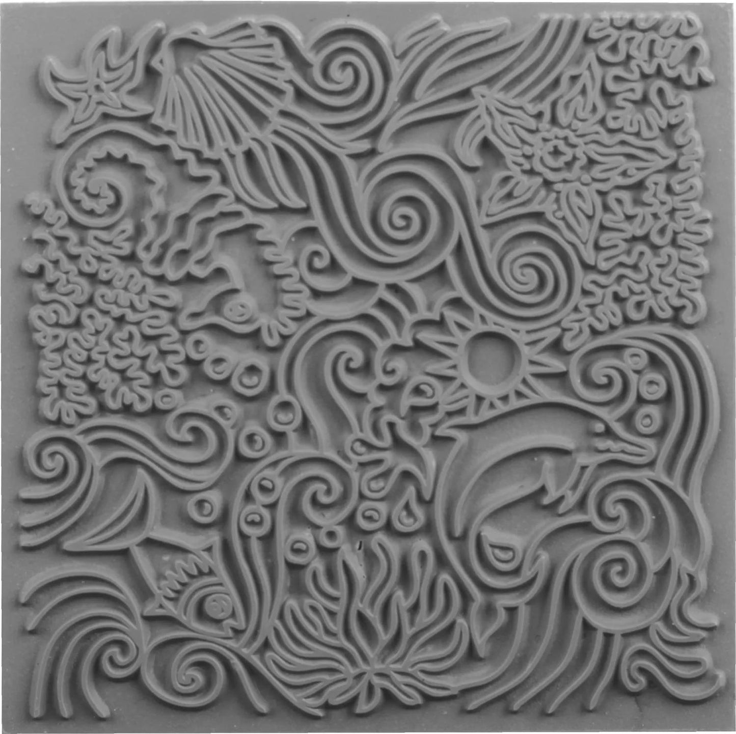 Cernit texture plate Under the sea - Grey (Pack x10)