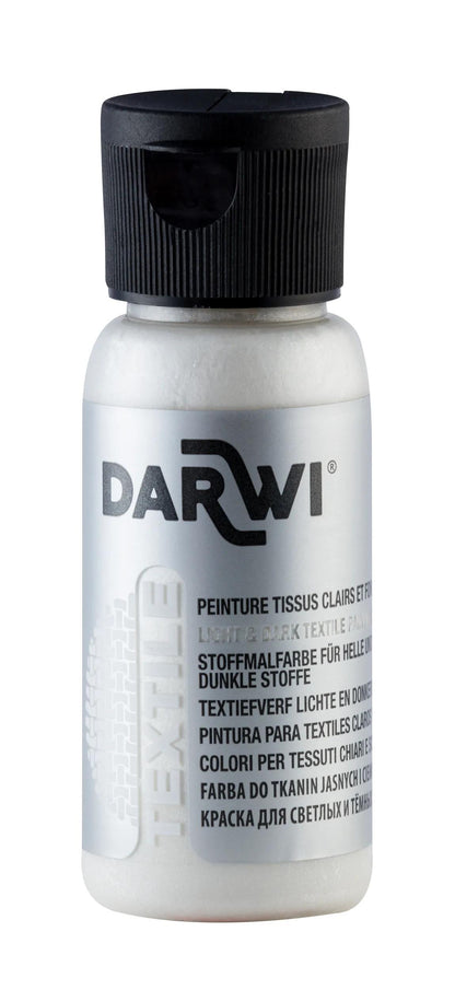 DARWI 50 ml Naked Textil Malflasche - Weiß (Paket x4)
