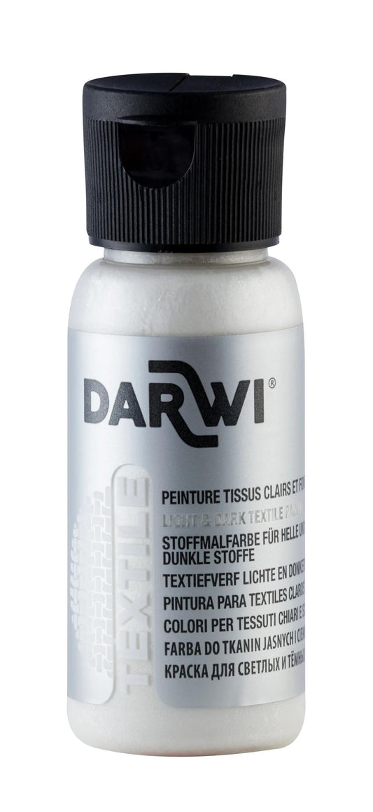 DARWI 50 ml Naked Textile Paint Bottle - White 085 (Pack x4)
