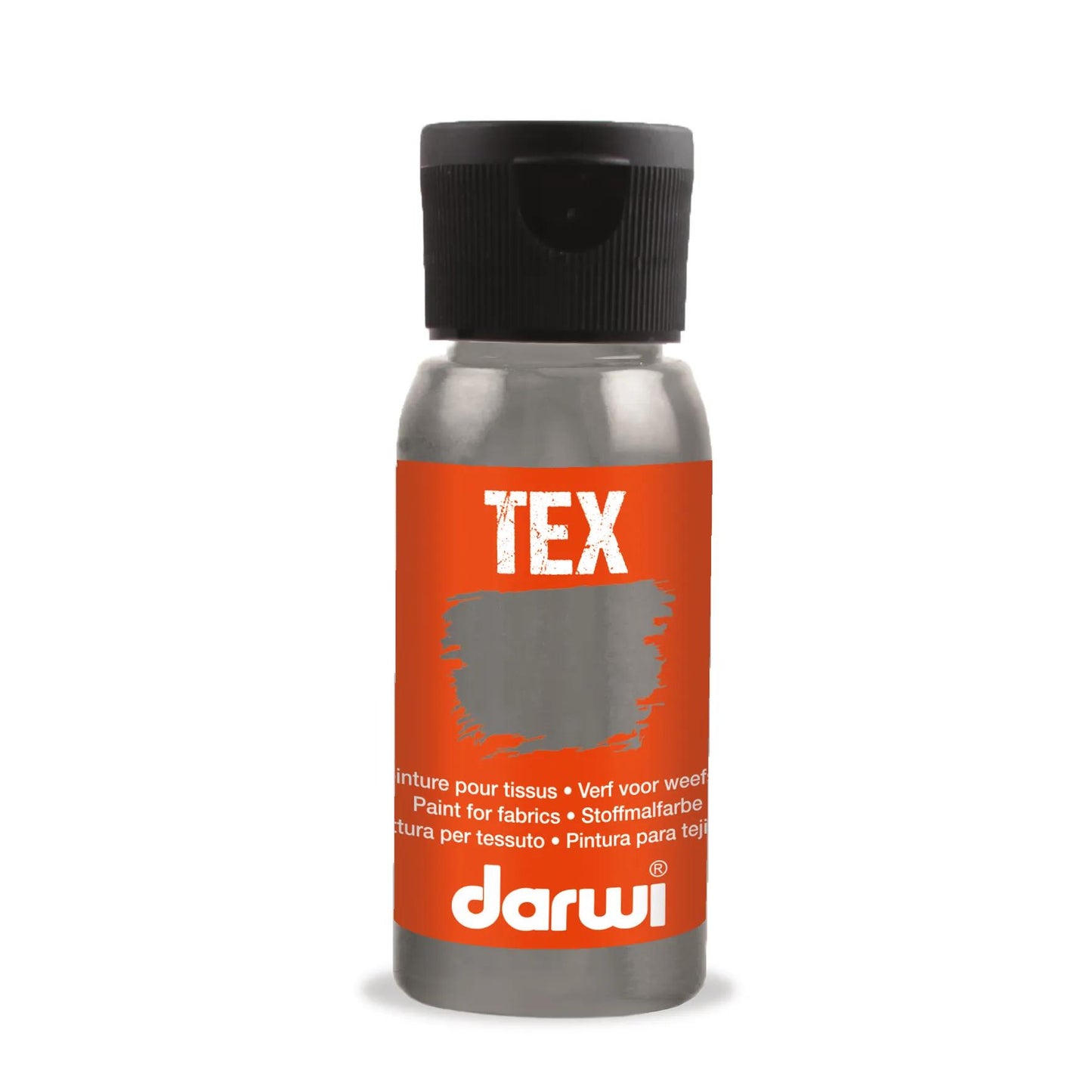 DARWI 50 ml Opaque Textile Paint Bottle - Zinc 162 (Pack x4)