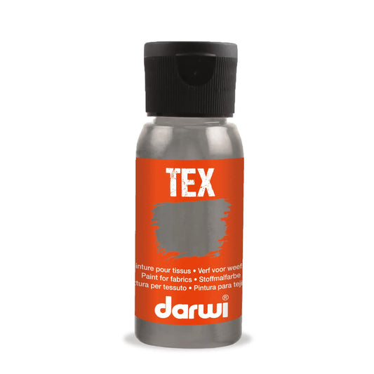 DARWI 50 ml Opaque Textile Paint Bottle - Zinc 162 (Pack x4)