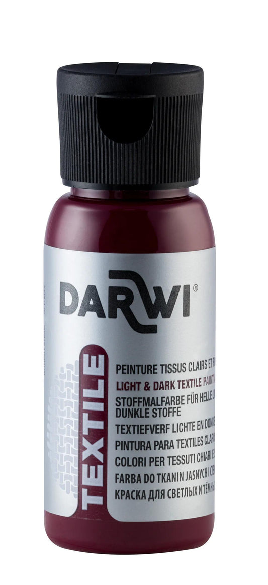 DARWI 50 ml Opaque Textile Painting Bottle - Cherry Red 470 (Pack x4)