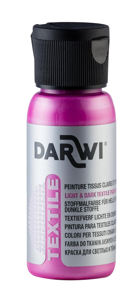 DARWI 50 ml bottle of Textile Paint Naked - Pearl Rose 495 (Pack x4)