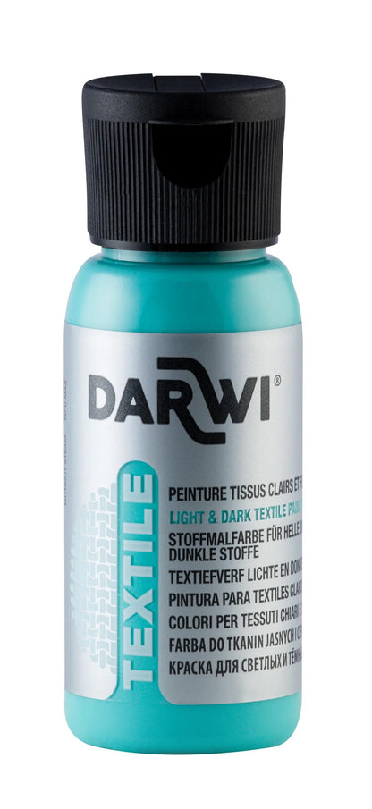 DARWI 50 ml Opaque Textile Paint Bottiglia - Mint Green (Pacchetto x4)