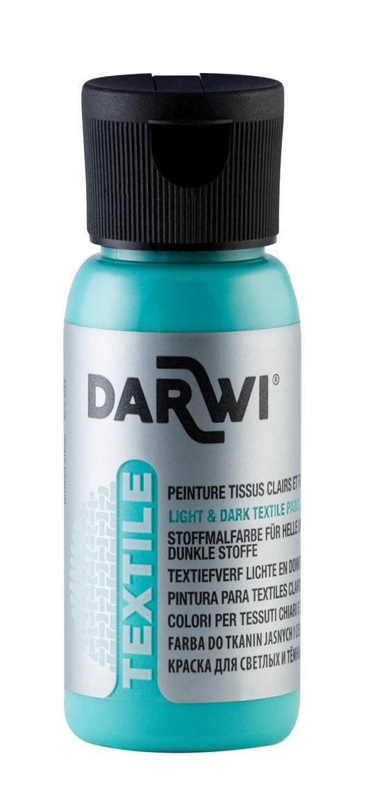 DARWI 50 ml Opaque Textile Paint Bottle - Mint Green 640 (Pack x4)