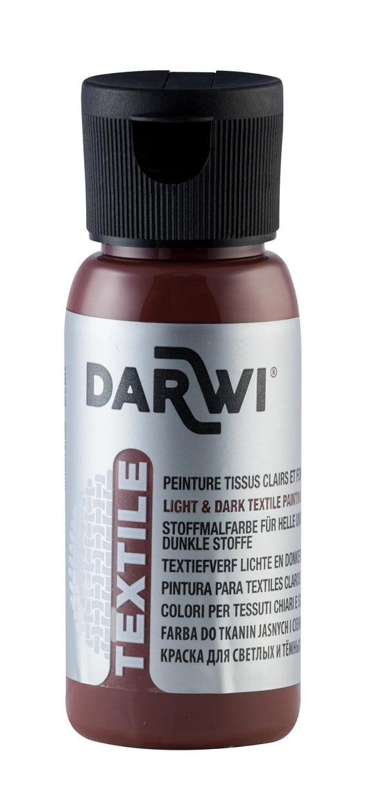 DARWI 50 ml paint bottle Textile Opaque - Chestnut 802 (Pack x4)