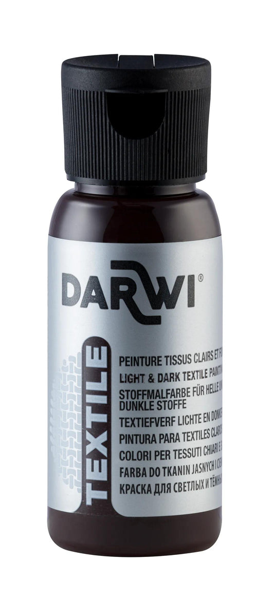 DARWI 50 ml Opaque Textile Painting Bottle - Dark Brown 805 (Pack x4)