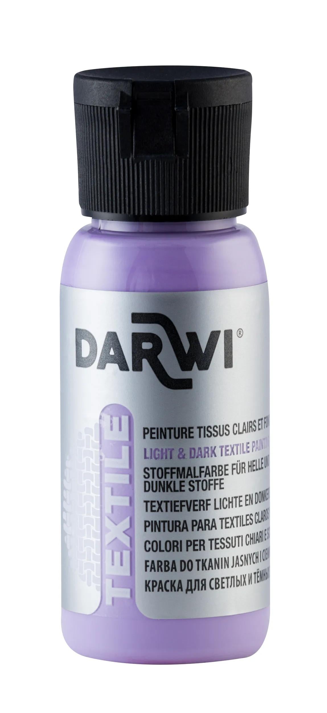 DARWI 50 ml Opaque Textil Malflasche - Lilas (Paket x4)