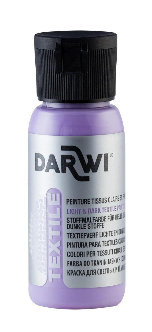 DARWI 50 ml Opaque Textile Paint Bottle - Lilas 931 (Pack x4)