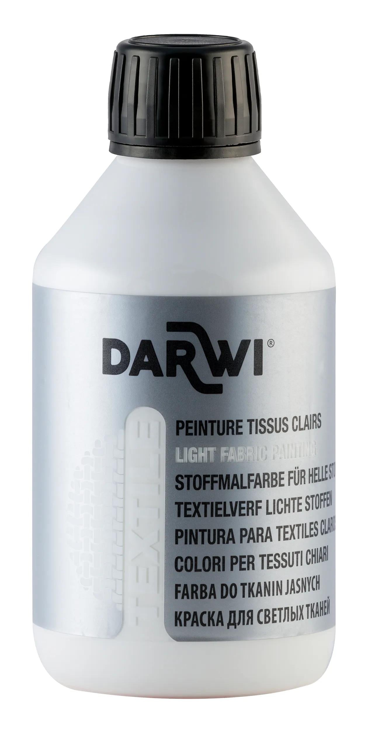 DARWI 250 ml Opaque Textile Paint Bottle - White 010 (Pack x3)
