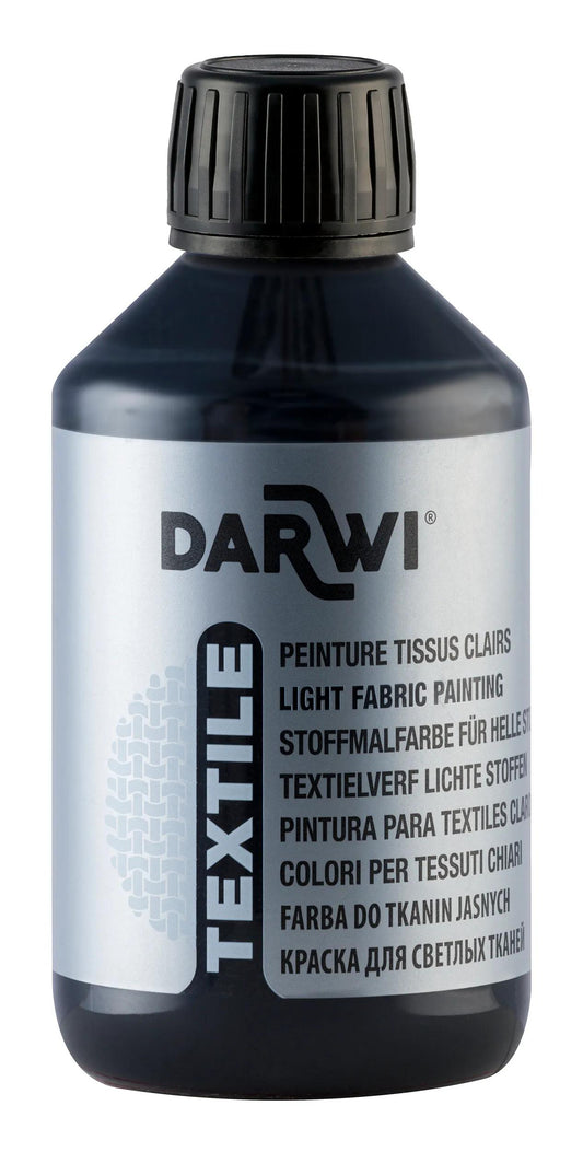 DARWI 250 ml Opaque Textile Paint Bottle - Black 100 (Pack x3)