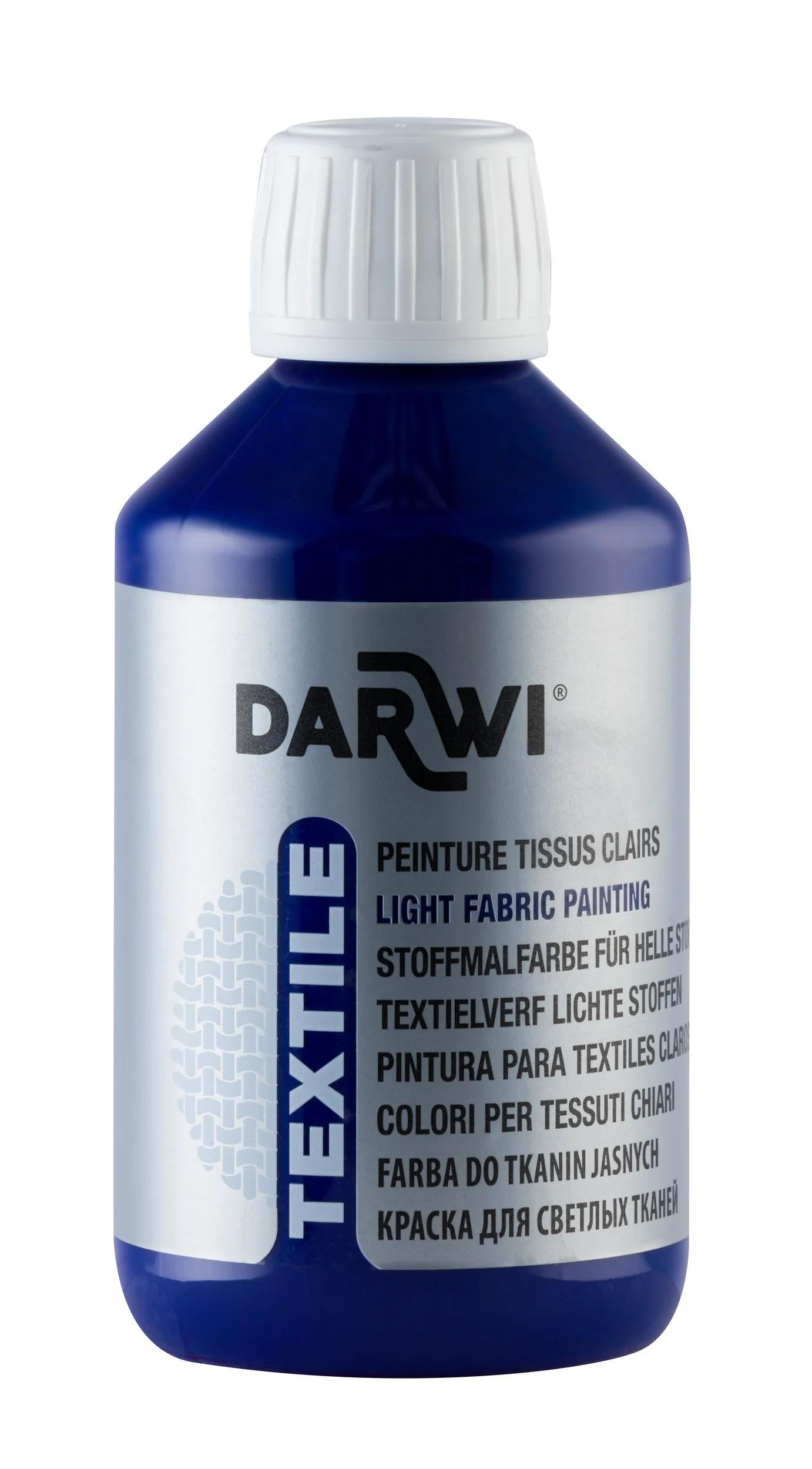 DARWI 250 ml Opaque Textile Paint Bottle - Dark Blue 236 (Pack x3)