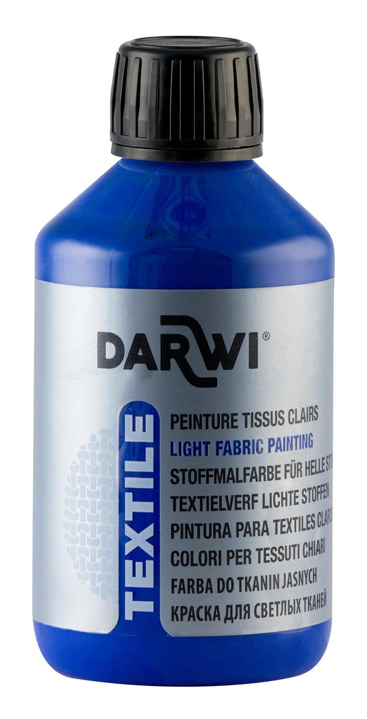 DARWI 250 ml Opaque Textile Paint Bottle - Overseas Blue 256 (Pack x3)
