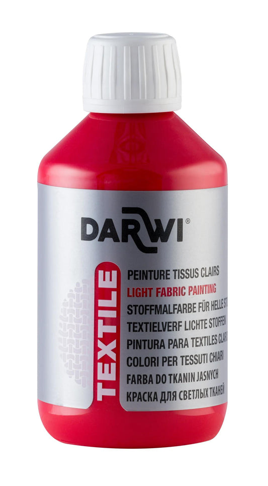 DARWI 250 ml paint bottle Textile Opaque - vermillon 490 (Pack x3)