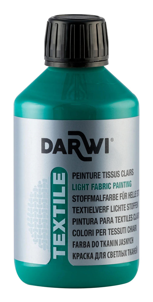 DARWI 250 ml Opaque Textile Painting Bottle - Fir Green 626 (Pack x3)