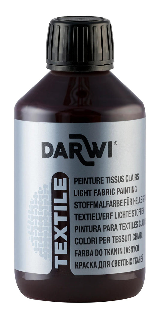 DARWI 250 ml Opaque Textile Paint Bottle - Dark Brown 805 (Pack x3)
