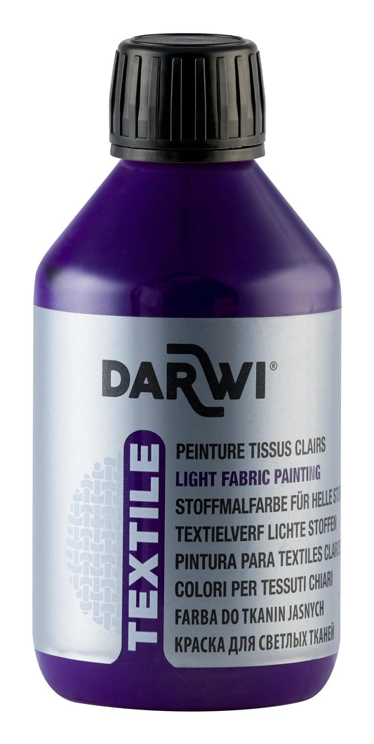 DARWI 250 ml Opaque Textile Paint Bottle - Violet 900 (Pack x3)