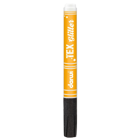 DARWI Marker Textile Painting Threaded Fine Conical Point 2mm - Black 100 (Pack x6)