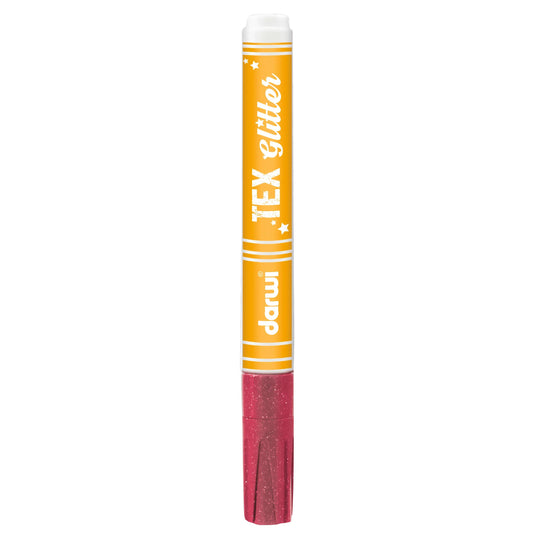 DARWI Marker Textile Painting Pailleté Fine Conical Point 2mm - Carmin 420 (Pack x6)