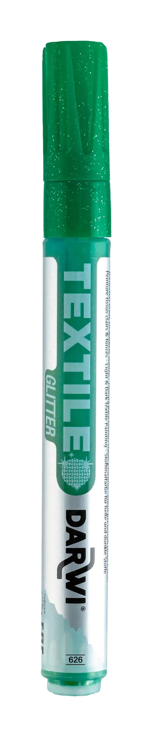 DARWI Marker pittura tessile fragola fine punto conico 2mm - abete verde (Pacchetto x6)