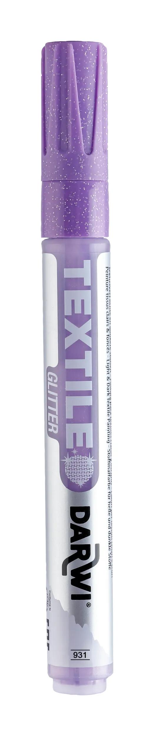 DARWI Marker for Textile Paint Threaded Fine Conical Point 2mm - Lilas 931 (Pack x6)