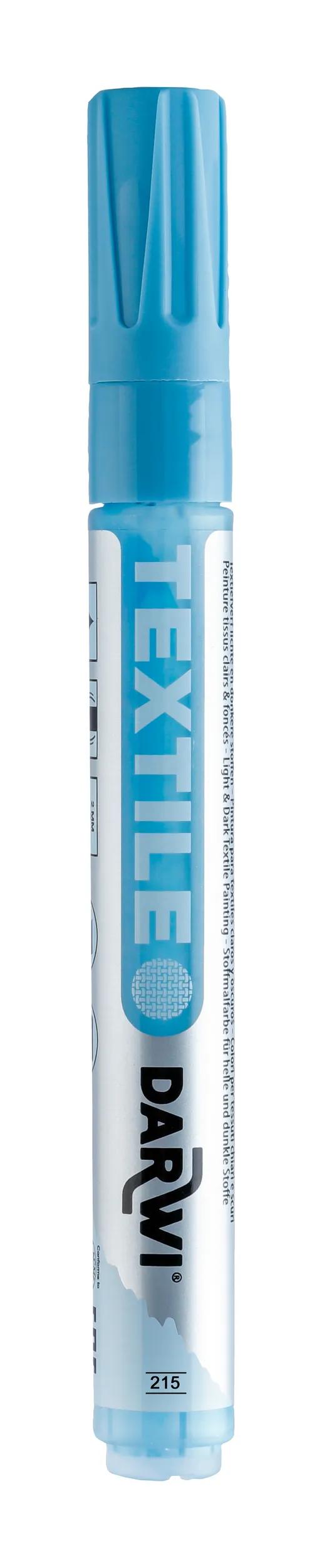 DARWI Marker Textile Painting Opaque Pointe Conique Fine 2mm - Blue 215 (Pack x6)