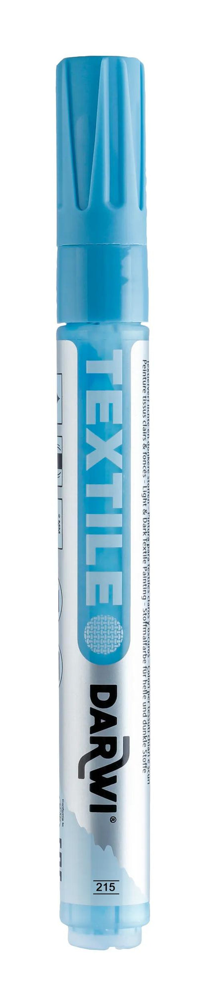 DARWI Marker Textile Painting Opaque Pointe Conique Fine 2mm - Blue 215 (Pack x6)
