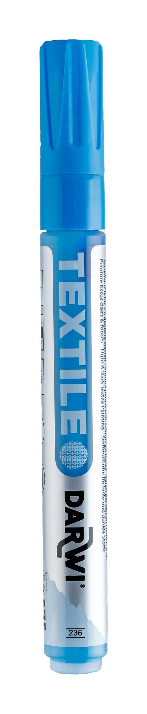 DARWI Marker Textile Painting Opaque Pointe Conique Fine 2mm - Dark blue 236 (Pack x6)