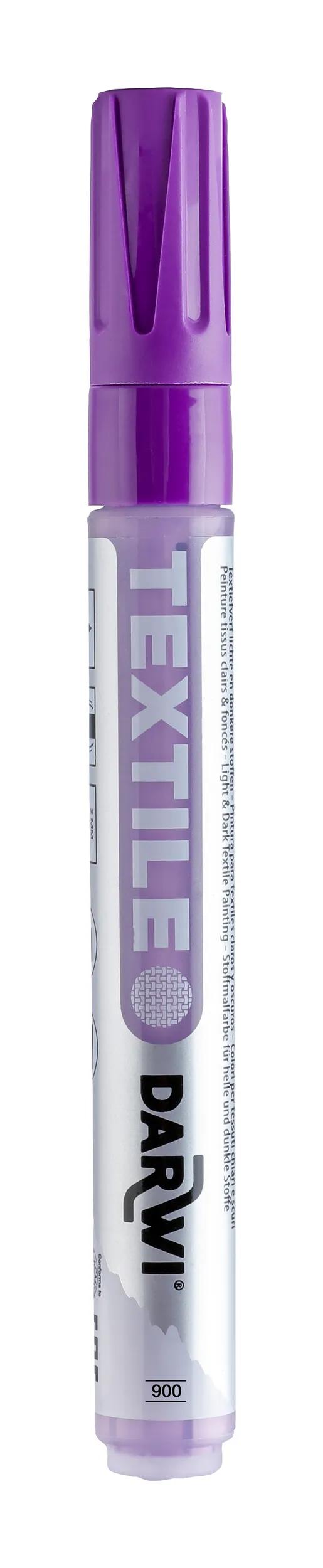 DARWI Marker Textilmalerei Opaque Pointe Conique Fine 2mm - Violett (Paket x6)