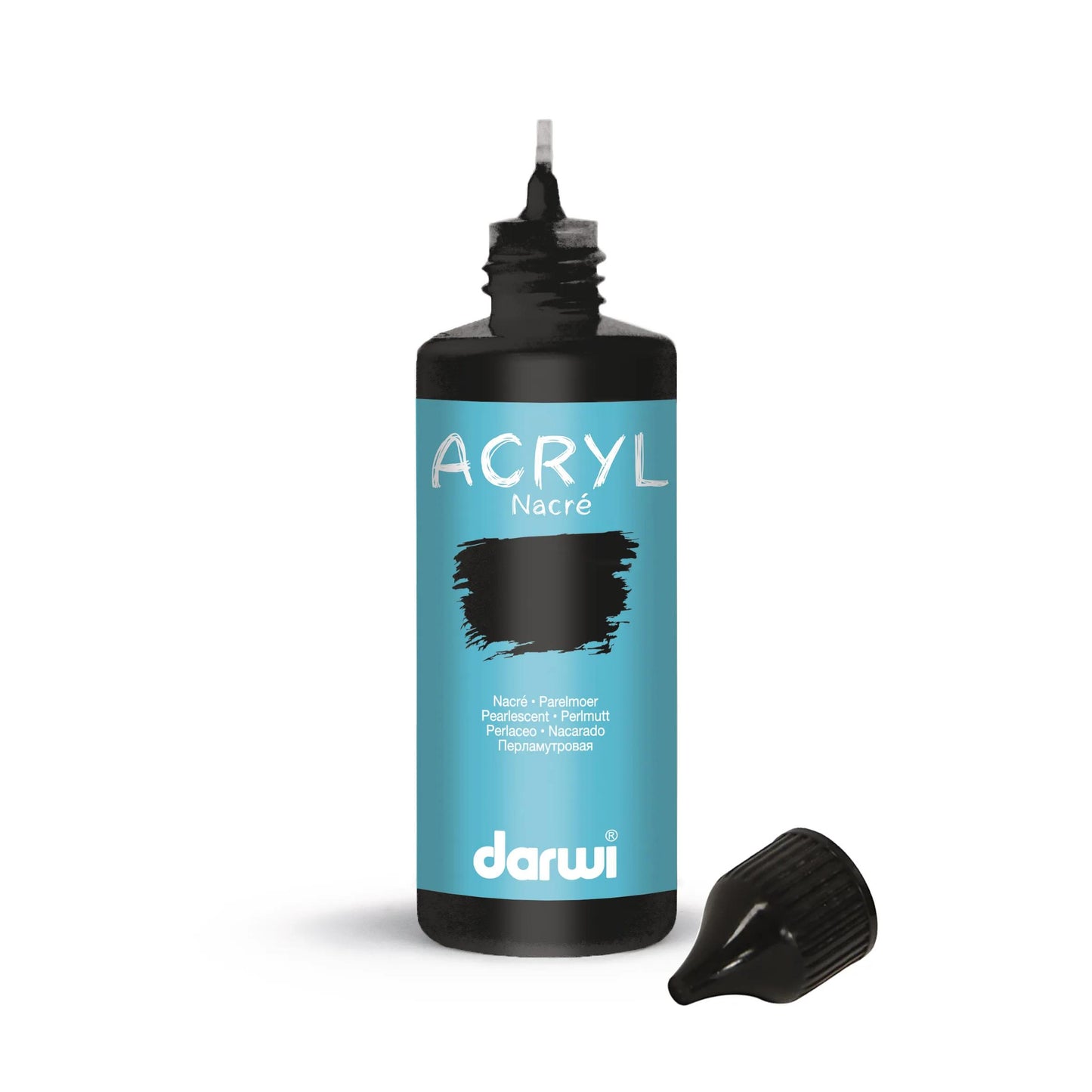 Darwi 80 ml Bottle of Universal Acrylic Paint Naked - Black 100 (Pack x5)