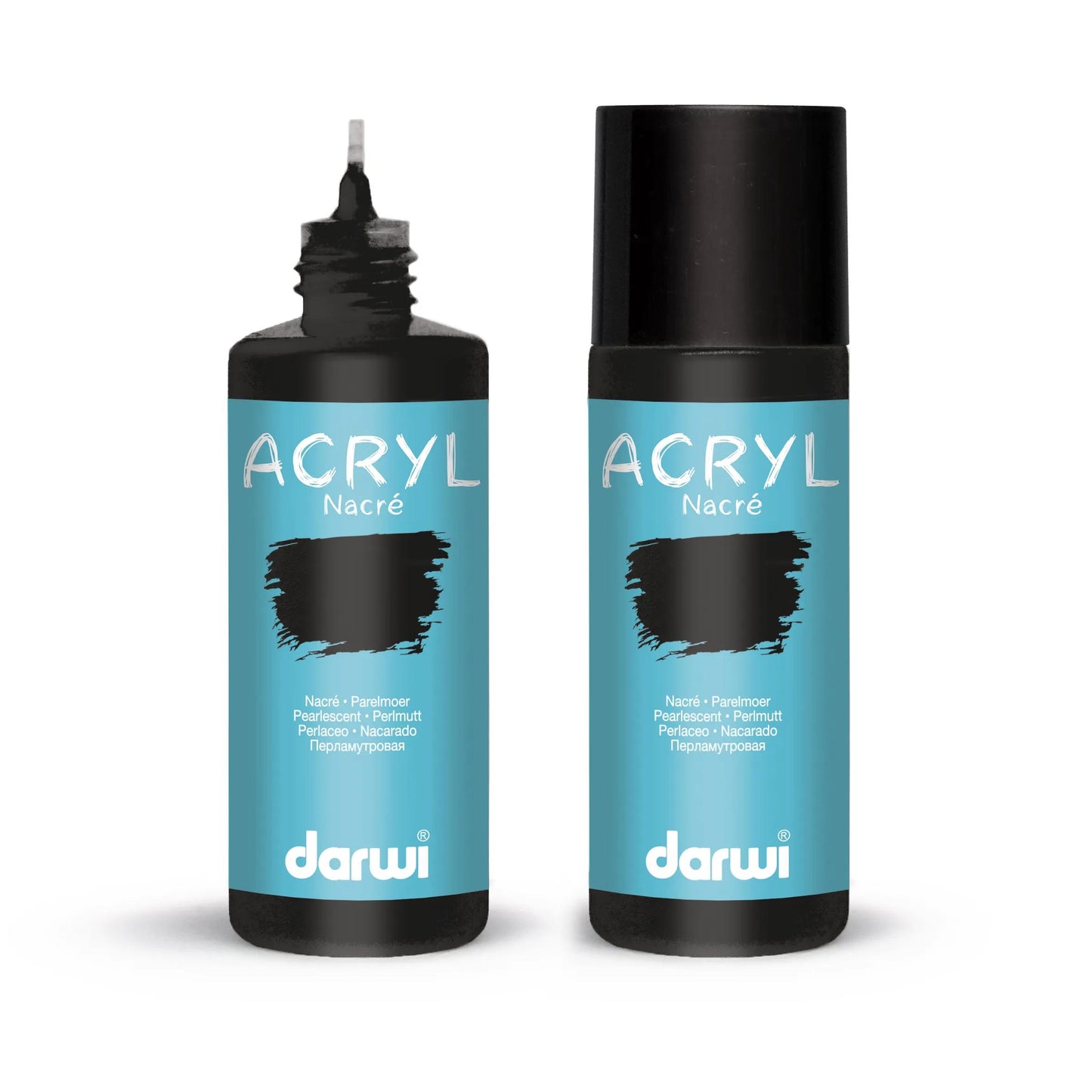 Darwi 80 ml Bottle of Universal Acrylic Paint Naked - Black 100 (Pack x5)