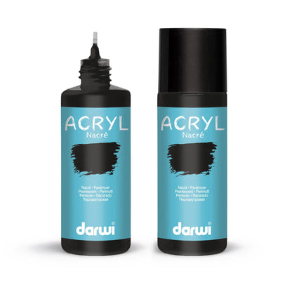 Darwi 80 ml Bottle of Universal Acrylic Paint Naked - Black 100 (Pack x5)