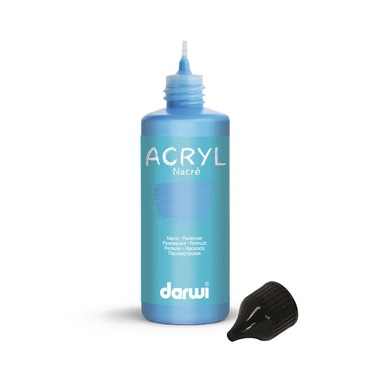 Darwi 80 ml bottle of Universal Acrylic Paint Naked - Pearl Blue 200 (Pack x5)