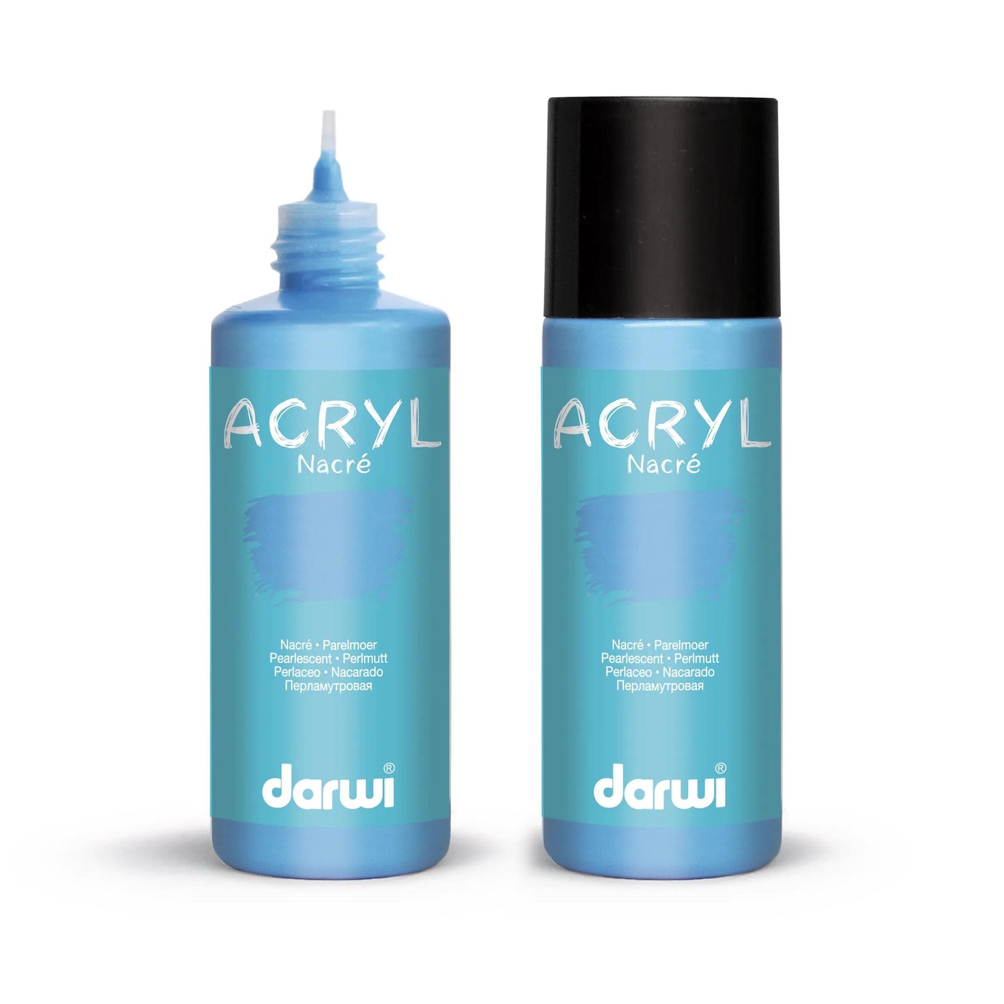 Darwi 80 ml bottle of Universal Acrylic Paint Naked - Pearl Blue 200 (Pack x5)